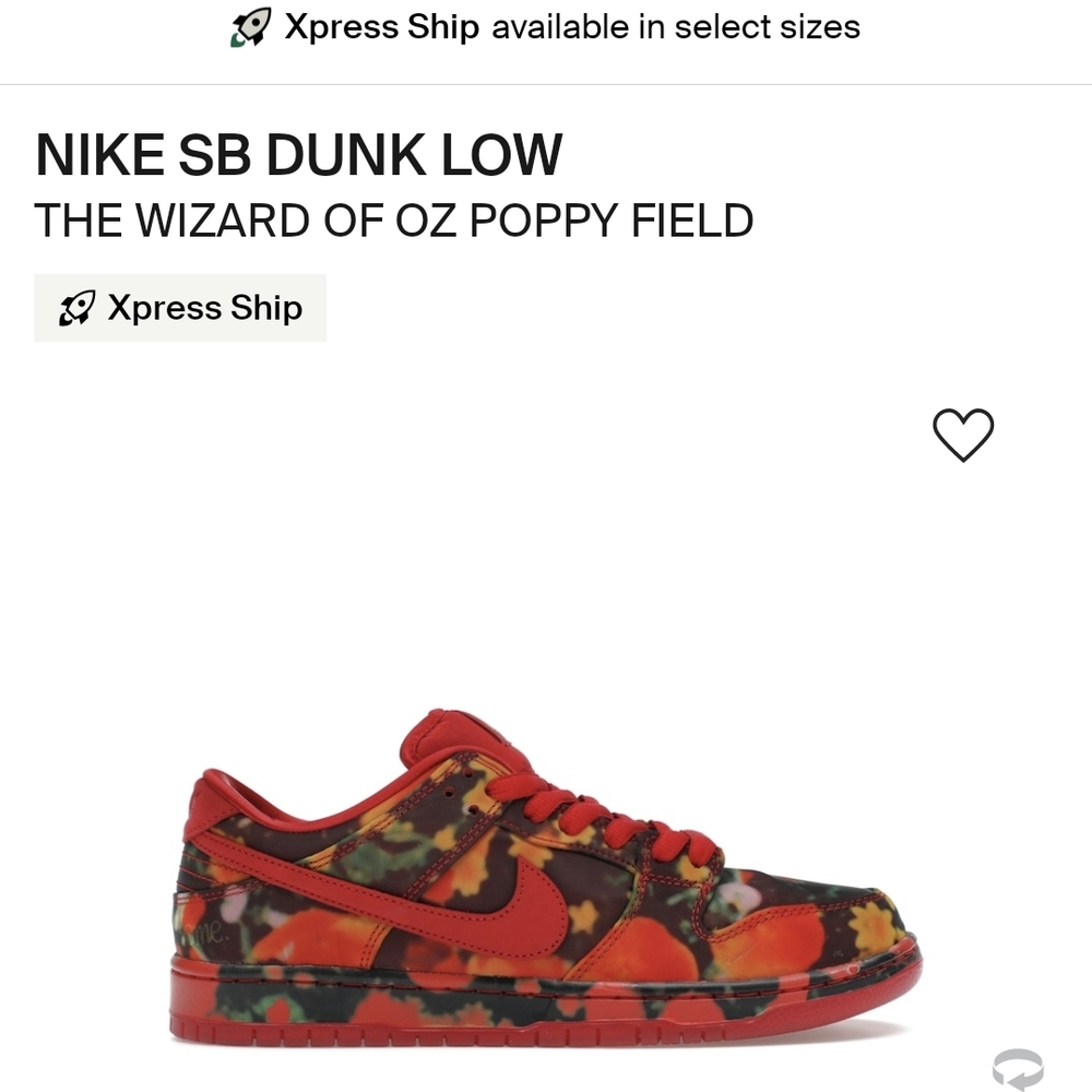 Nike Kids SB Dunk Low 'Poppy Field' Red Floral Shoes